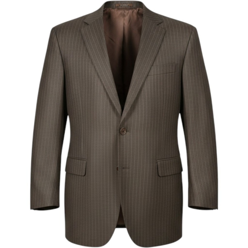 Vintage Brooks Brothers 346 Brown Pinstripe Stretch Wool Blazer Sport Coat 48